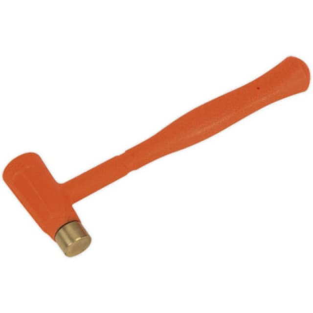 Loops 12oz Brass Faced Dead Blow Hammer - Shot Loaded Head - Rubber Grip Anti-Rebound Metallics