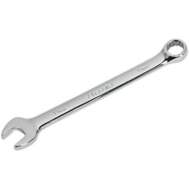 Loops 13mm Steel Combination Spanner - Long Slim Design Combo Wrench - Chrome Vanadium Metallics
