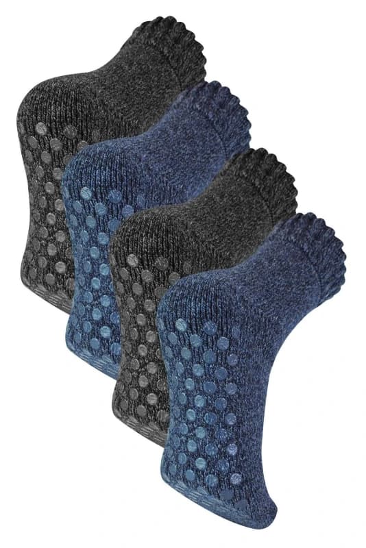Sock Snob Sock Snob Men 4 Pack Warm Merino Wool Slipper Socks for Indoors Size: 6-11 Multi 6-11 Male 5056632609215