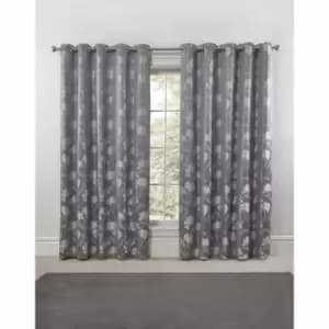 Emma Barclay Blossom Eyelet Curtain 46 X 72 Silver (pair)