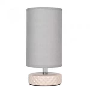 Zig-Zag Grey Table Lamp with Grey Shade