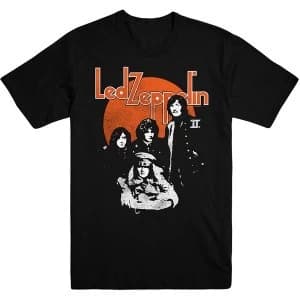 Led Zeppelin - Orange Circle Unisex Large T-Shirt - Black