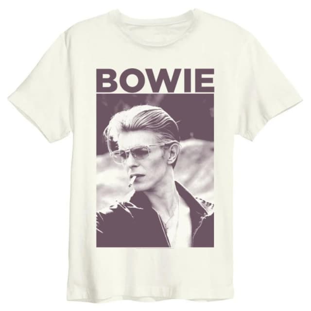 Amplified Amplified Men Cigarette David Bowie Vintage T-Shirt in White Size: X-Small White XS Male 5063527531575