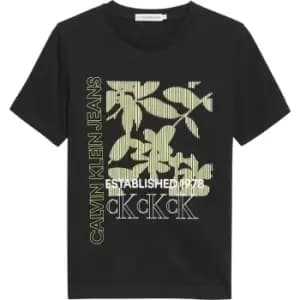 Calvin Klein Jeans Junior Abstract Graphic T-Shirt - Black