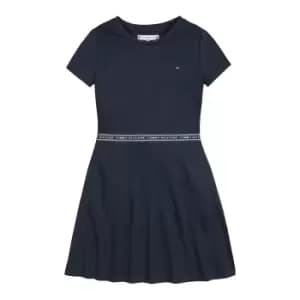 Embroidered Logo Dress with Short Sleeves