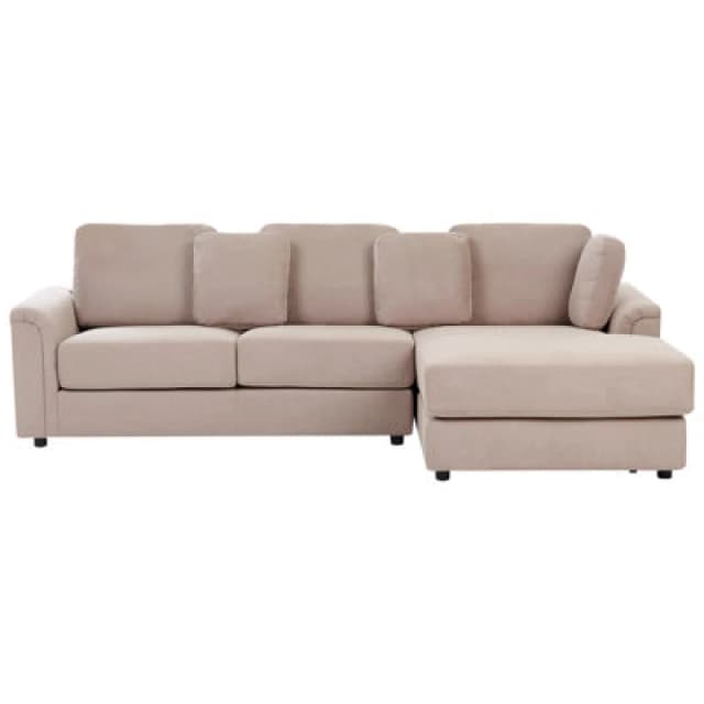 Beliani Corner Sofa 4 Seater Kohlo Fabric Taupe Left Hand