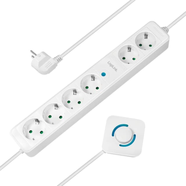 LogiLink LPS271 power extension 1.5 m 6 AC outlet(s) Indoor White