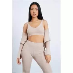 I Saw It First Stone Petite Fine Knit Bralet - Grey