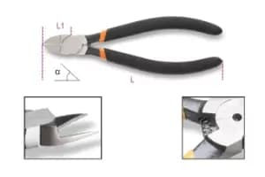 Beta Tools 1080D 15˚ Diagonal Flush Plastic Cutting Nippers Non-Slip 010800015