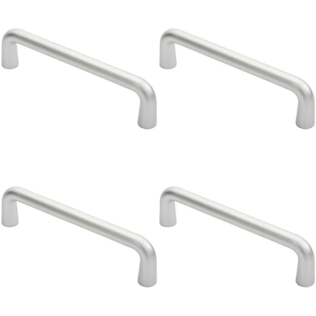 Loops 4x Rounded D Shaped Bar Handle 225 x 19mm Diameter Satin Anodised Aluminium Multi