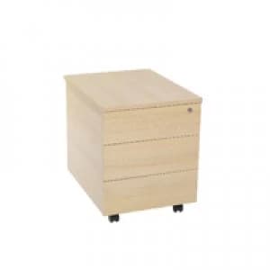 Jemini 3 Drawer Mobile Pedestal Warm Maple KF73837
