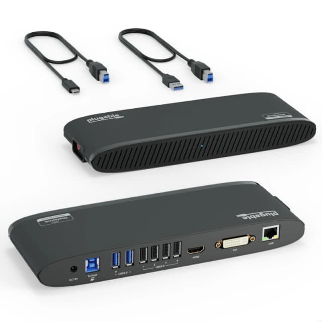 Plugable Technologies USB 3.0 Universal Laptop Docking Station for Win