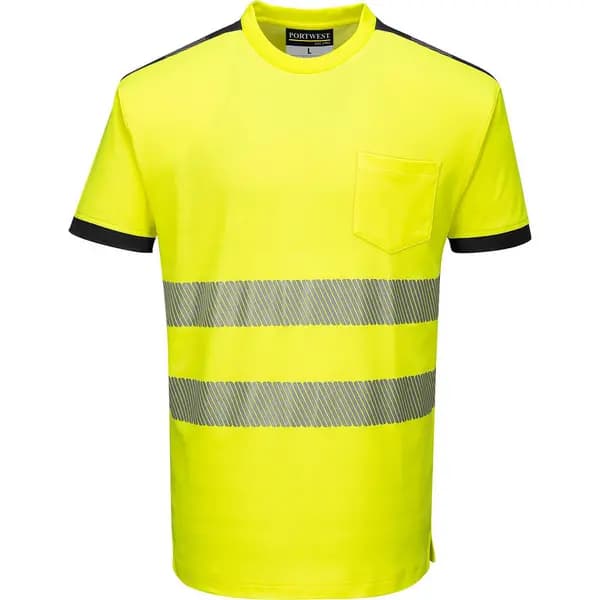 Portwest PW3 High Visibility Cotton Comfort Short Sleeve T-Shirt T181YBRS