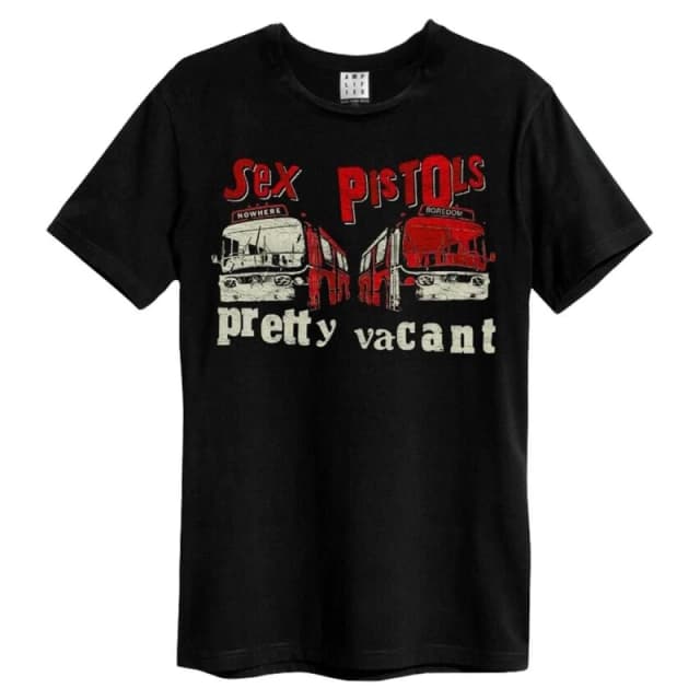 Amplified Amplified Men Pretty Vacant Sex Pistols T-Shirt in Black Size: X-Small Black XS Male 5063852066735