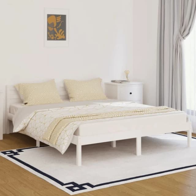 VIDAXL Bed Frame without Mattress Solid Wood Pine 160x200cm White Vidaxl 8720286877692
