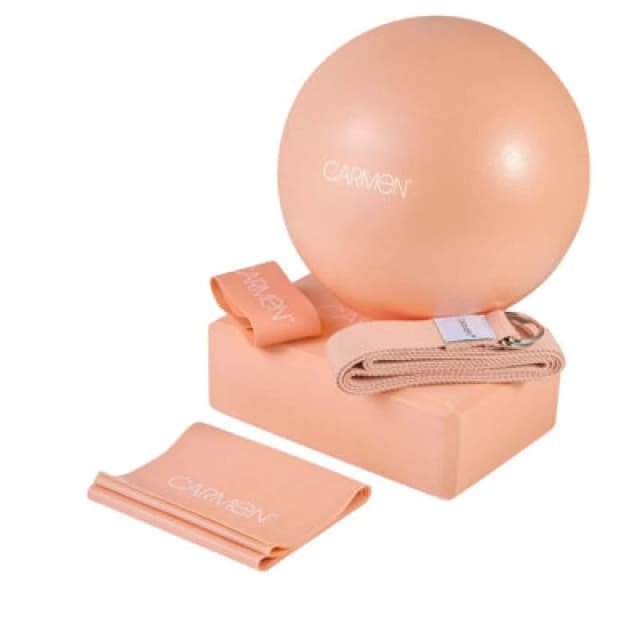 CARMEN 5 Piece Yoga Starter Kit - Peach, Pink 5056784511831