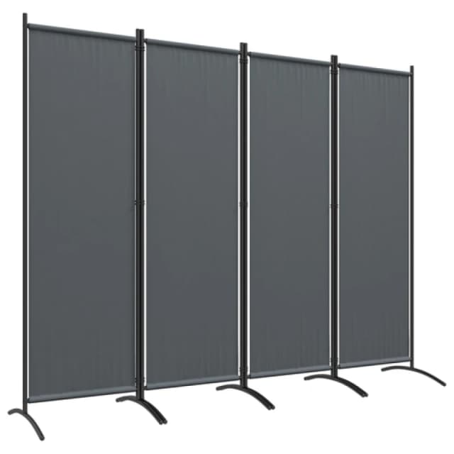 Outsunny 4 Panel Folding Room Divider,Portable Privacy Panel for Garden Dark Grey