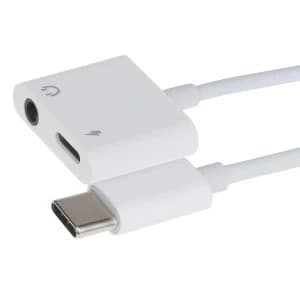 Maplin USB-C to Headphone 3.5mm Aux Jack Adapter + USB-C QC 3.0 PD Charging Adapter