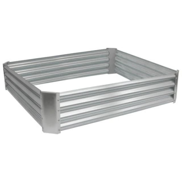 Harbour Housewares Square Galvanised Steel Raised Garden Bed - 120Cm X 120Cm - Silver