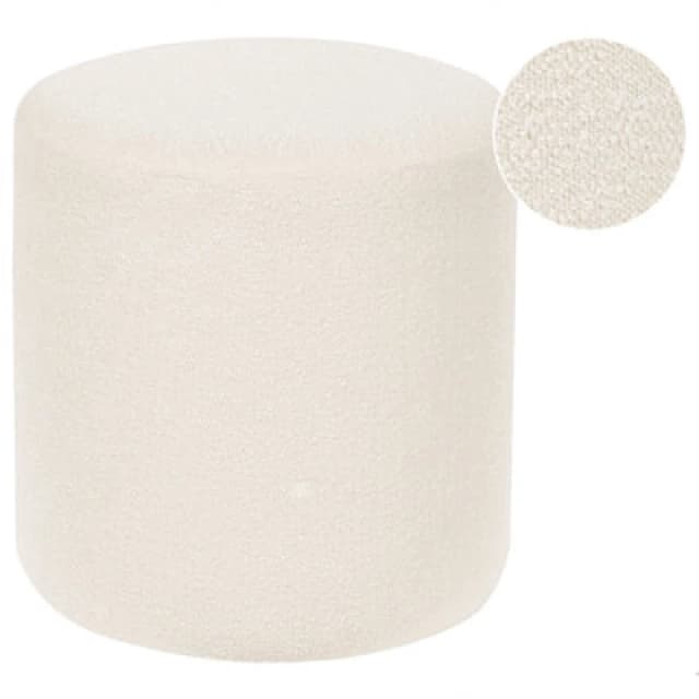 Beliani Minimalist Pouffe Moab Boucle White