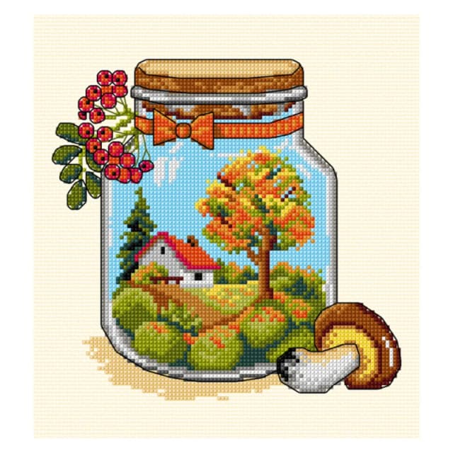 Orchidea Autumn Jar Counted Cross Stitch Kit