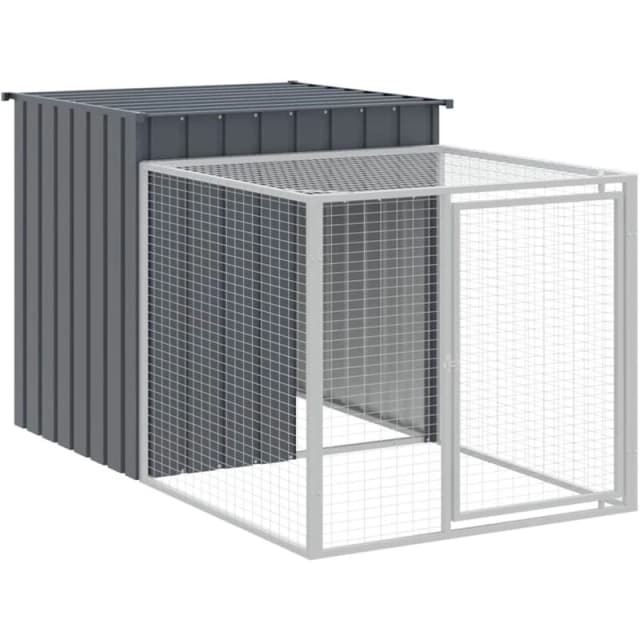 VIDAXL Chicken Cage with Run Anthracite 110x201x110cm Galvanised Steel Vidaxl 8720845903886