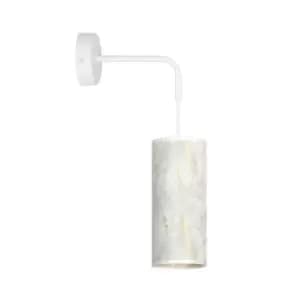 Karli White Wall Lamp with Shade with White Fabric Shades, 1x E14