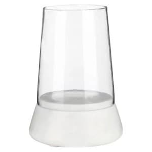 Premier Housewares Sena Hurricane Candle Holder - White Marble/Glass