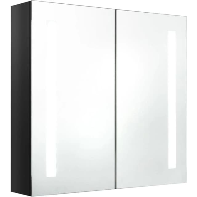 VIDAXL LED Bathroom Mirror Cabinet Shining Black 62x14x60cm Vidaxl 8720286332825
