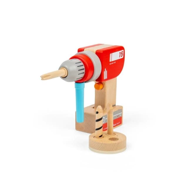 Bigjigs Toys Wooden Toy Drill Set Red