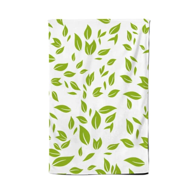 Warren Reed - Designer Green Leaves Tea Towel Green Unisex