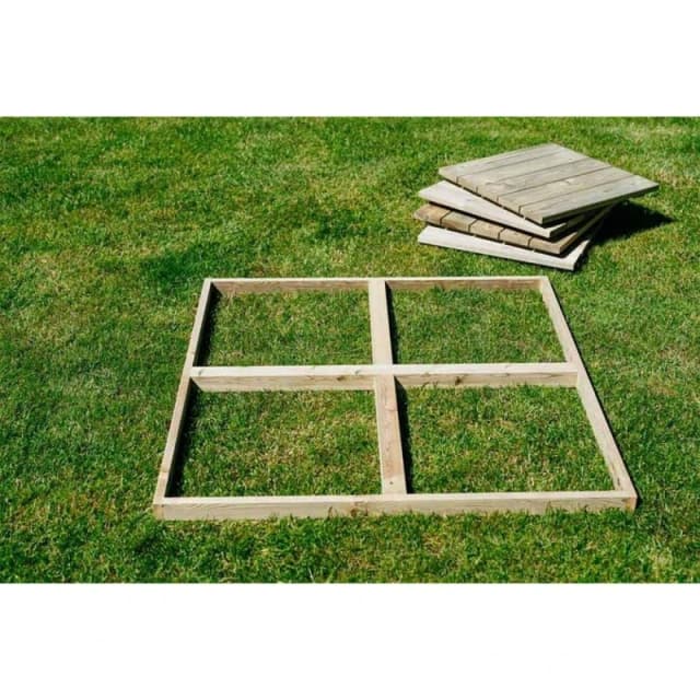 Buttercup Farm Decking Kit 1m (1 Frame & 4 Tiles) - Timber - L100 x W100 x H6.5cm in Brown Brown Unisex