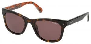 Police Dark Havana Plastic Wayfarer with Brown Lens.