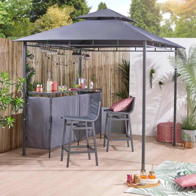 Linea A Amsterdam Gazebo and Bar Set Grey unisex One Size