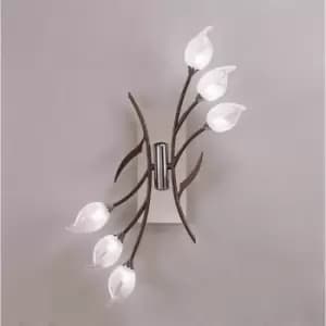 Hollet ceiling/wall light with switch 6 G9 bulbs, polished chrome/Wenge