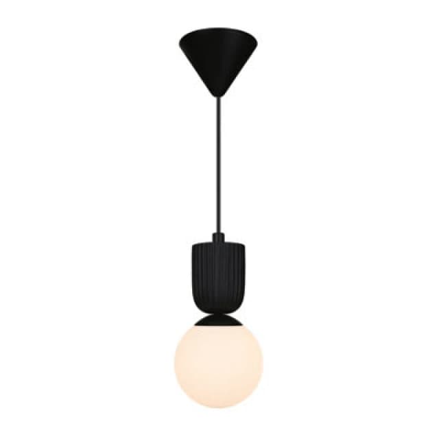 Nordlux Sadie Ceramic Pendant Light Ribbed Black,mains