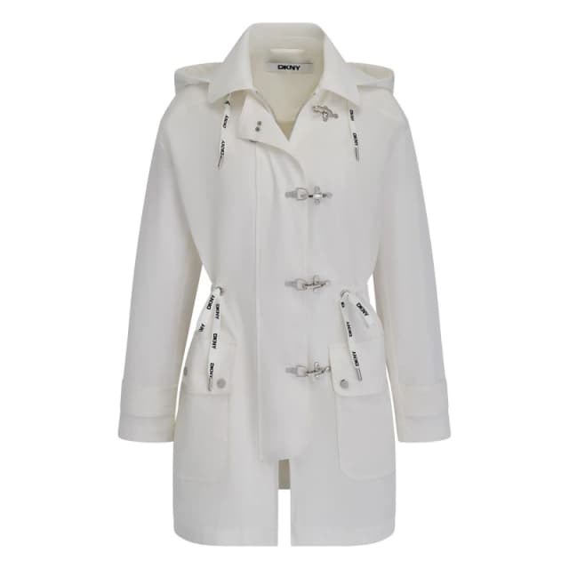 DKNY Rain Jacket Ld62 Ivory female 8 (XS)