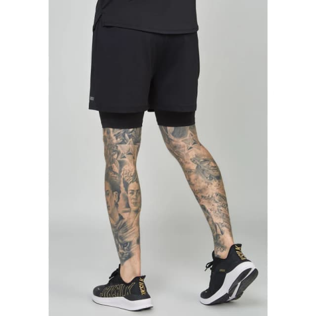 SikSilk Dual Shorts - Black XS