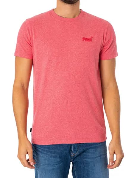 Superdry Essential Logo EMB T-Shirt Punch Pink Marl S