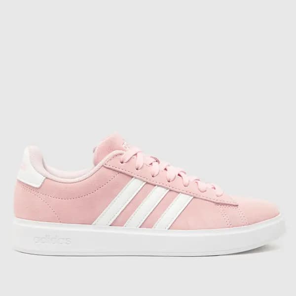 adidas grand court 2.0 trainers in white & pink
