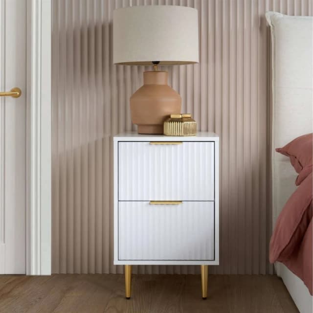 Birlea Zara White 2 Drawer Bedside Table