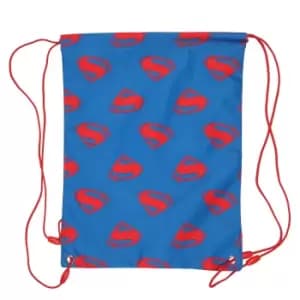 Superman Girls Logo Drawstring Bag (One Size) (Red/Blue)