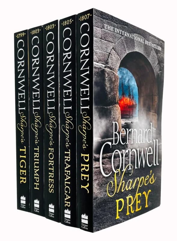 Bernard Cornwell The Sharpe Series 1 To 5 Books Collection Set Tiger, Triumph, Fortress Bernard Cornwell Books