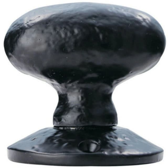 Loops PAIR Oval Mortice Door Knob 60mm Diameter Rose Black Antique Door Handle Black unisex