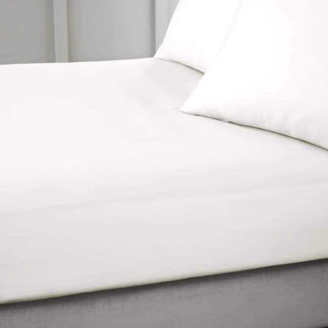 Bianca 400 Thread Count Cotton Sateen Fitted Sheet Cream unisex Double