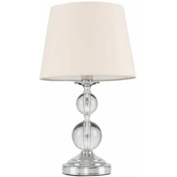 Chrome and Acrylic Ball Touch Dimmer Table Lamp With Light Shade - Beige - No Bulb