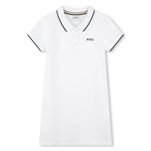 Boss Logo Polo Dress Juniors - White White 4 - 5 Years