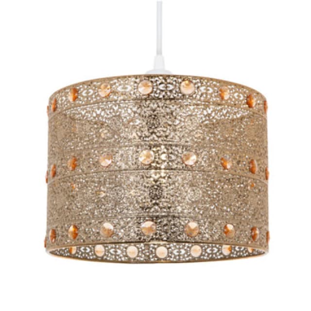 Happy Homewares Polished Gold Acrylic Gem Moroccan Style Chandelier Pendant Light Shade