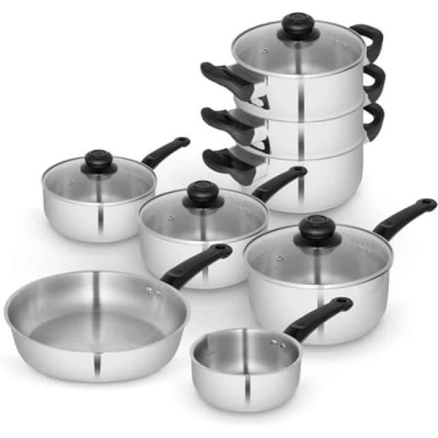 Swan Townhouse 8 Piece Cookware Set - Stainless Steel