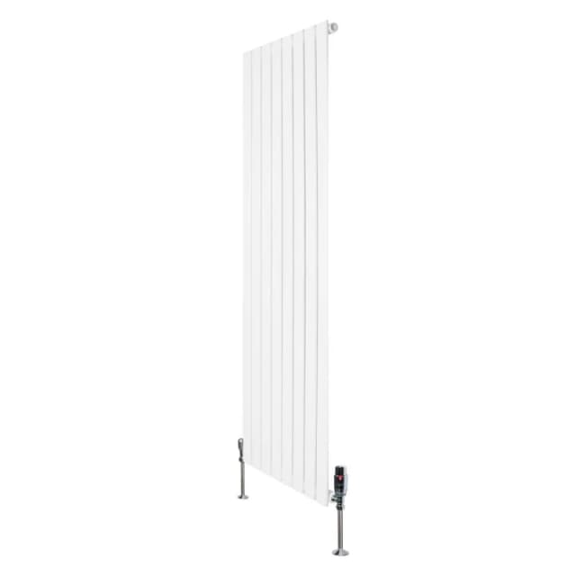 Monstershop Flat Single Column Radiator & Valves - 1600mm x 560mm - White White Unisex